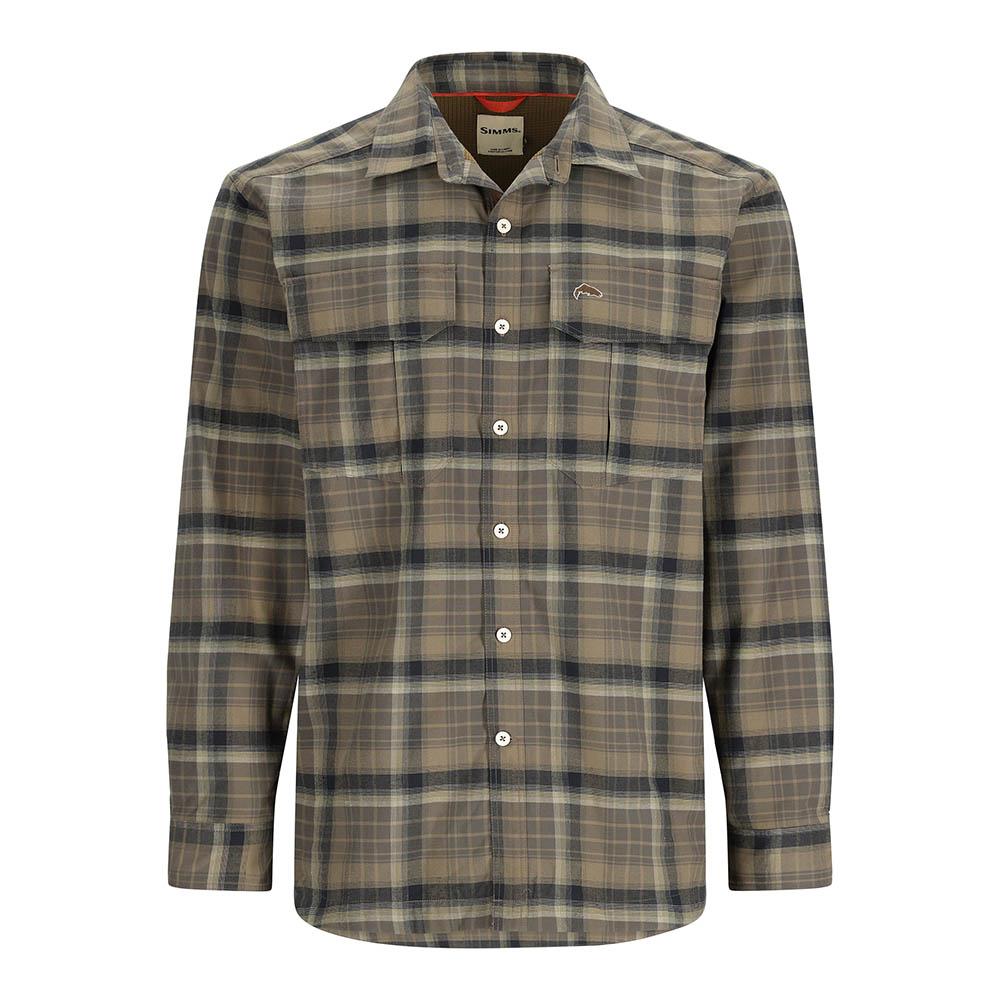 Simms ColdWeather Long Sleeve Shirt Men's in Hickory Asym Ombre Plaid